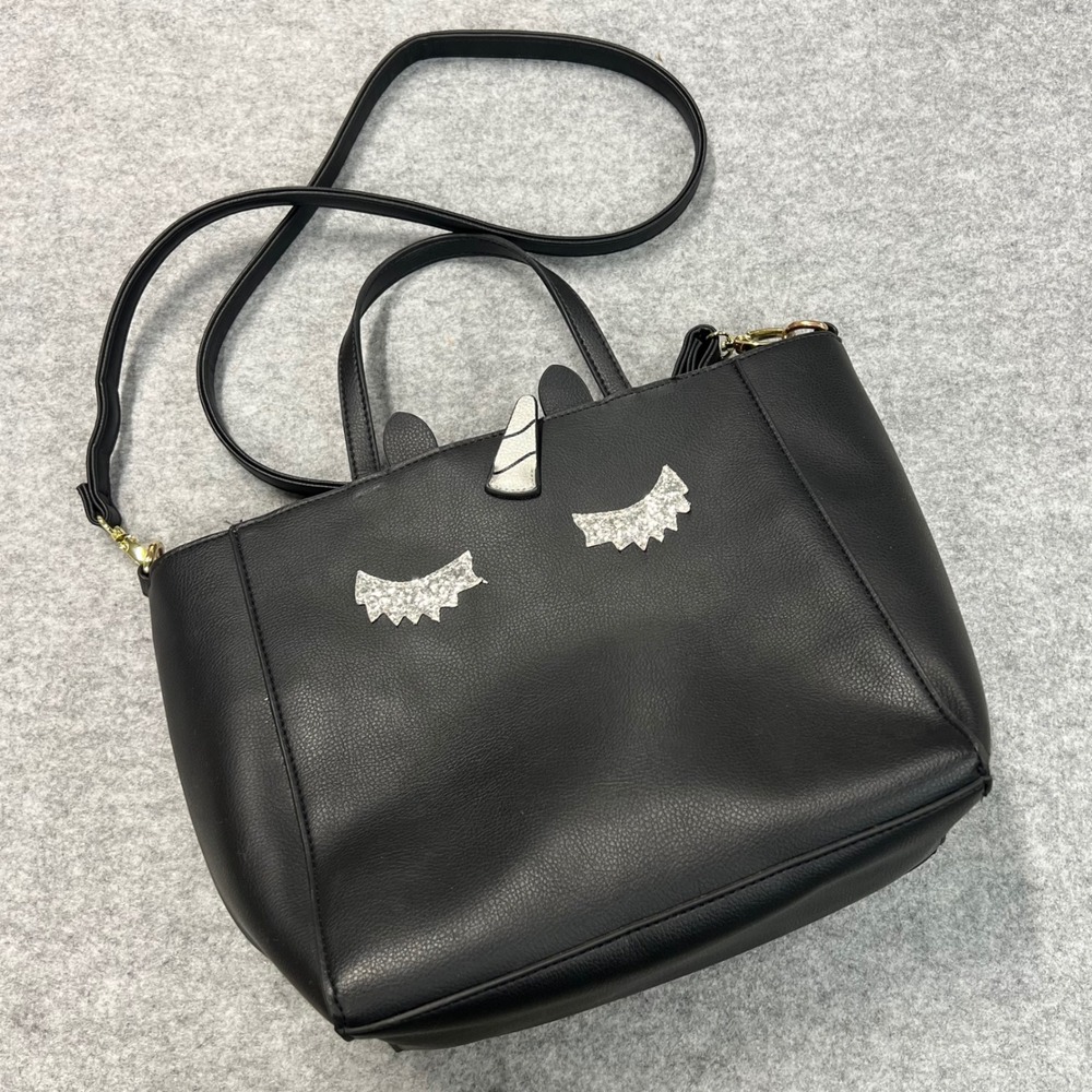 Luv Betseyโ Johnson Black Unicorn Crossbody Bag Glitter Eyelash Whimsigoth Vegan